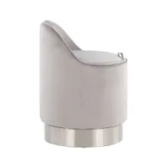 Marla Glam Vanity Stool Steel/Velvet Chrome/Silver - LumiSource