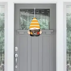 Big Dot of Happiness Fall Gnomes - Hanging Porch Autumn Harvest Party Outdoor Decorations - Front Door Decor - 1 Piece Sign