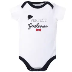 Little Treasure Baby Boy Cotton Bodysuit, Pant and Shoe 3pc Set, Gentleman