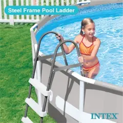 Intex Above Ground Steel Frame Swimming Pool Ladder for 42-In. Wall Height Pools