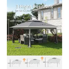 Gazebo Tent 13x13 Pop Up Instant Canopy Tent with 4 Sand Bags & Mosquito Netting for Backyard Garden Patio, Height Adjustable