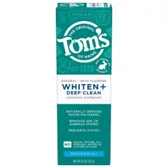 Tom&rsquo;s of Maine Whiten+ Deep Clean Whitening Toothpaste with Fluoride - Peppermint - 4.0oz
