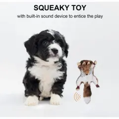 Allforpaws Classic Kill Fox Squeaky Plush Dog Toy, Brown