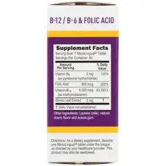 Superior Source B-12 Methylcobalamin with B-6 & Folic Acid 5,000mcg 60 Tablets