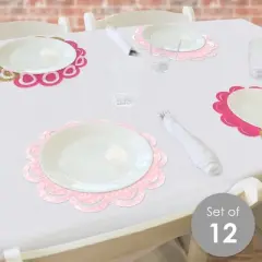 Big Dot of Happiness Be My Galentine - Galentine's & Valentine's Day Party Round Table Decorations - Paper Chargers - Place Setting For 12
