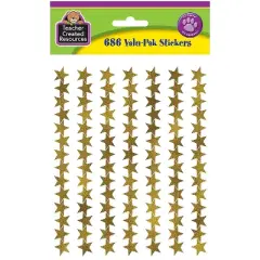 Teacher Created Resources Valu-Pak Gold Foil Star Stickers Gold 686/Pack 6 Packs (TCR5799-6)