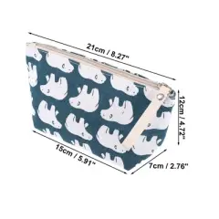 Unique Bargains Women's Polar Bears Small Cosmetic Bag Blue White 1 Pc