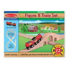 Melissa & Doug Classic Wooden Figure Eight Train Set (22pc)