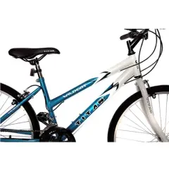 Titan Bikes Wildcat 12-Speed Women's Mountain Bike with Adjustable Saddle Height, Blue/White