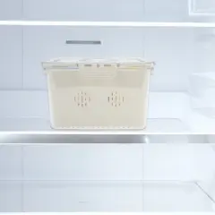 Unique Bargains Rectangle Drain Food Storage Containers 1 Compartment White Transparent 1 Set