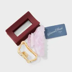 Mixed Shape Abstract Claw Hair Clip Set 3pc - Universal Thread&trade; Gold/Maroon/Pink