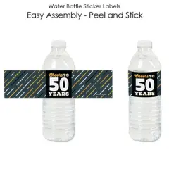 Big Dot of Happiness Cheers and Beers to 50 Years - 50th Birthday Party Water Bottle Sticker Labels - Set of 20