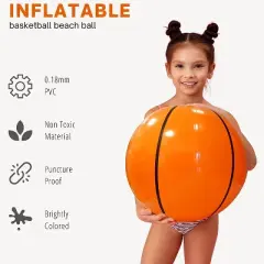 4E's Novelty 20" Inflatable Basketballs &ndash; 12 Pack for Pool Games & Basketball Party Decorations