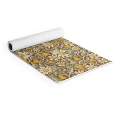 Sewzinski Retro Flowers on Brown (6mm) 24" x 70" Yoga Mat - Society6