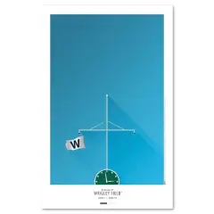 MLB Chicago Cubs Wrigley Field Flag Art Poster
