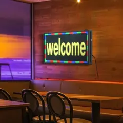 VEVOR Programmable Sign, P5 Full Color Flexible Digital Scrolling Panel, DIY Custom Text Pattern GIF Display, Bluetooth APP Control, Black