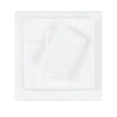 Christian Siriano Standard NY 300 Thread Count Cotton Sateen Pillowcase Pair White: 310TC, Envelope Closure, Machine Washable
