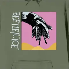 Beetlejuice Sandworm in a Pink Box Men's Olive Green Graphic Hoodie