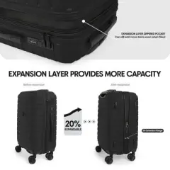 NEW YORK XPRESS LA13601 Hard Shell Expandable Luggage, Spinner Wheels & TSA Lock, Lightweight 20"25"29"