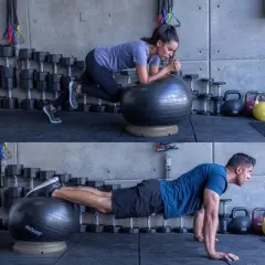 GoSports Fitness Hub 360 Set - Includes Fitness Ball, Ball Base and Resistance Bands - Compatible for Gym, Home or Office Workouts