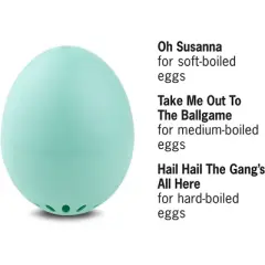 BrainStream BeepEgg Basic Egg Timer - Plays Tunes When Eggs Are Ready, Works with Any Egg Size, Temperature-Sensitive for Precise Cooking (Turquoise)