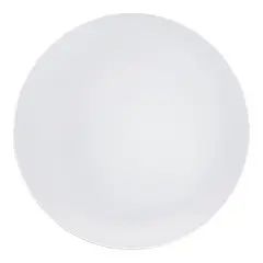 Smarty Had A Party 10.25" White w/ Silver Rim Organic Plastic Dinner Plates - 120 pcs