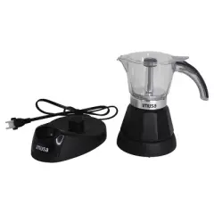 IMUSA Aluminum Espresso Maker Black: Electric Coffee Machine, 1.5L Capacity, Hand Wash, 480W, Ground & Whole Beans