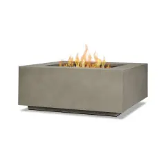 Aegean Square LP Fire Table with NG Conversion - Mist Gray Real Flame