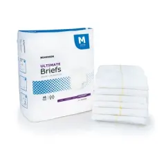 McKesson Ultimate Briefs, Incontinence, Unisex, Maximum Absorbency, Unisex, Medium, 16 Count, 6 Packs, 96 Total