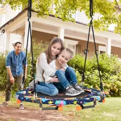 36''Convertible Swing & Trampoline Set Toddler Kids Fitness Rebounder W/Handrail