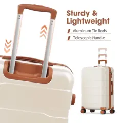 SKONYON 3 Piece Hardshell Luggage Set with TSA Lock, YKK Zippers, Aluminum Telescopic Handle, PC+ABS Construction and Spinner Wheels