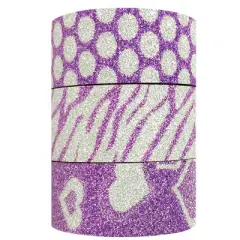 Wrapables Purple Shimmer Washi Masking Tape (Set of 3)