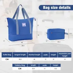 MAYEERTY Softside Luggage Expandable 3 Piece Set Suitcase with Duffel Bag Upright Spinner Sifeshell Lightweight Navy Blue