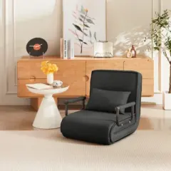 Convertible Chair Bed Sleeper for Adults, 5 in 1 Folding Chair Bed with 5-Position Adjustable Backrest & Pillow
