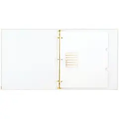 Sugar Paper Essentials 1" Round Ring Binder Flax: Cute Linen Aesthetic Binder with Hard Cover & Internal Pocket