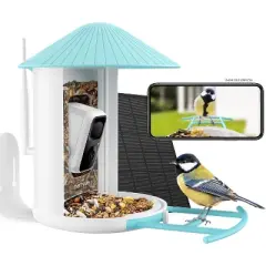 Birdfy 12" Feeder Connected with FHD Camera Blue/White