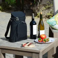 NCAA Clemson Tigers Stylish 2 Bottle Insulated Wine Tote Bag with Cheese Board, Knife and Corkscrew