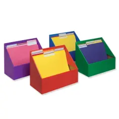 Classroom Keepers&reg; Folder Holder Assortment, 4 Assorted Colors, 9-3/4"H x 12"W x 5-3/4"D, 4 Folders