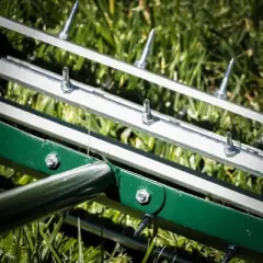 SKRAN Heavy Duty Rolling Lawn Aerator, Rotary Push Tine Spike Soil Lawn Aerator With 3-Piece Long Steel Handle For Garden Yard Grass Maintenance