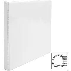 Business Source View Binder w/ 2 Inside Pockets 1/2" Capacity White 09951
