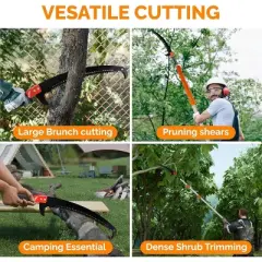 VINGLI 26ft Manual Extendable Tree Pruner Pole Saw, Tree Cutter with 5-section for Pruning Palms and Shrubs