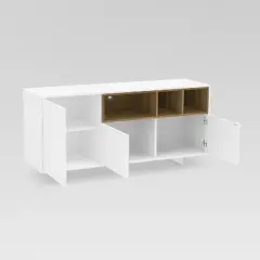 Honolulu TV Stand for TVs up to 60" White/Walnut - Polifurniture