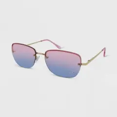 Women's Rhinestone Rimless Rectangle Sunglasses - Wild Fable&trade; Gold