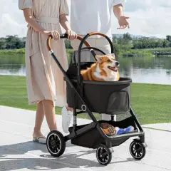 Kinder King 3-in-1 Pet Stroller for Dog, Folding Cat and Dog Stroller with Detachable Cradle