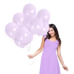 Treasures Gifted Macaron Pastel Purple Balloons - 12 Inch Latex Balloons - 36 Pack