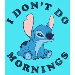 Girl's Lilo & Stitch I Don't Do Mornings Stitch Crop T-Shirt