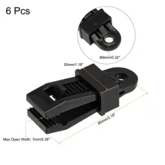 Unique Bargains Outdoor Camping Tent Tarp Clips 3.15"x1.18"x0.98" 6 Pcs