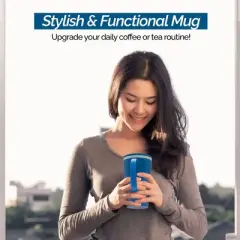 Copco Cone Double Wall Insulated Coffee Mug with Handle, Durable & BPA-Free Reusable Plastic, 16 oz.