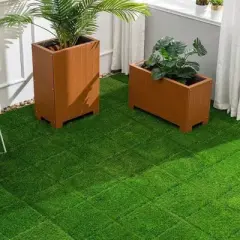Artificial Lawn 36pcs Interlocking Artificial Grass Tiles For Patio, Balcony, Backyard, Artificial Turf Floor
