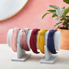 Juvale Velvet Headband Holder and Organizer Stand for Girls and Women - Storage Rack and Display for Hair Accessories (Gray)